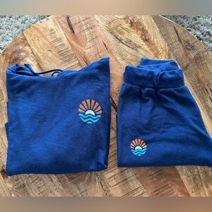 2pc Chaser Blue Sunset Hoodie & Sweatpants set sz Small